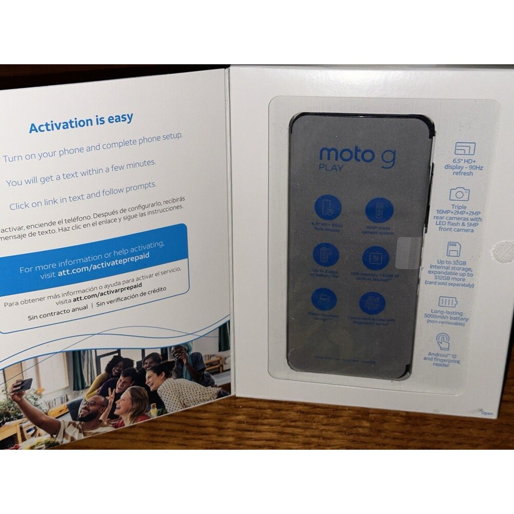 Motorola Moto G Play (2024) Blue AT&T Prepaid Smartphone 64GB NEW FACTORY SEALED - Picture 4 of 4